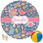 Owl & Hedgehog Round Beach Towel (Personalized)