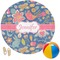 Owl & Hedgehog Round Beach Towel (Personalized)