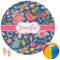 Owl & Hedgehog Round Beach Towel (Personalized)