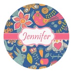 Owl & Hedgehog Round Decal - Small (Personalized)