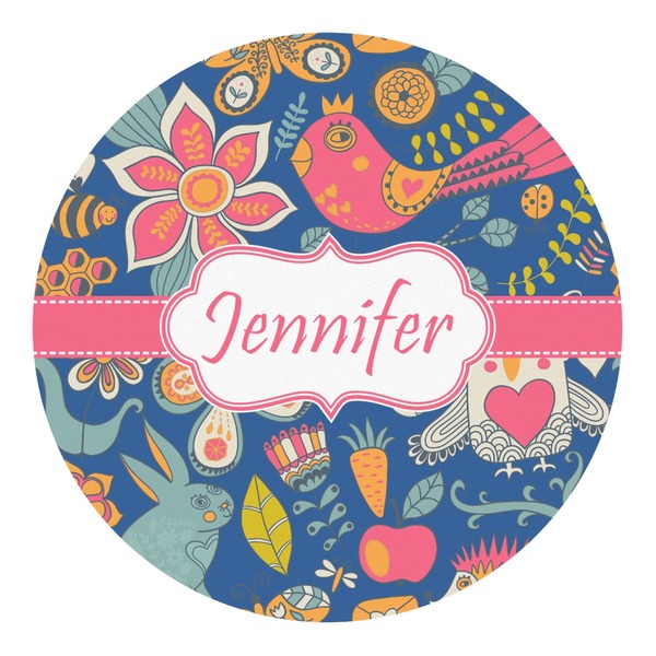Custom Owl & Hedgehog Round Decal - Small (Personalized)