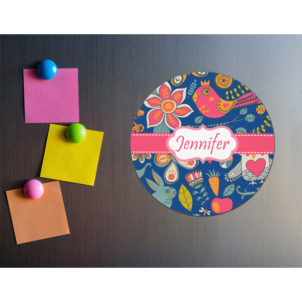 Owl & Hedgehog Round Fridge Magnet - LIFESTYLE