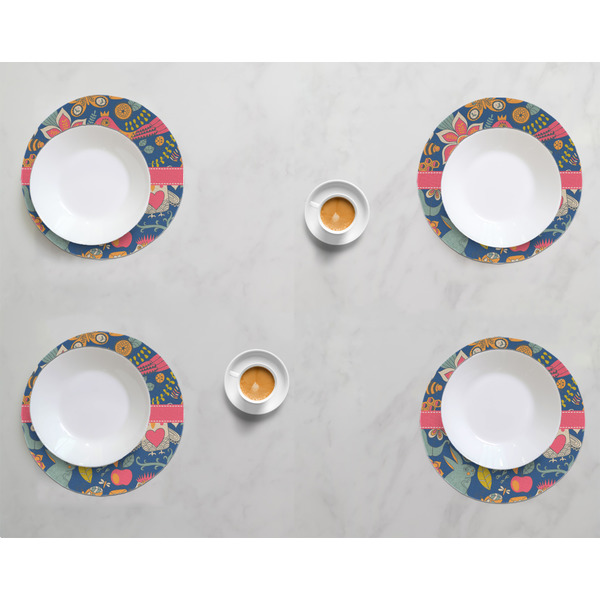 Owl & Hedgehog Round Linen Placemats - LIFESTYLE (set of 4)