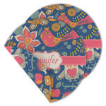 Owl & Hedgehog Round Linen Placemat - Double Sided - Set of 4 (Personalized)