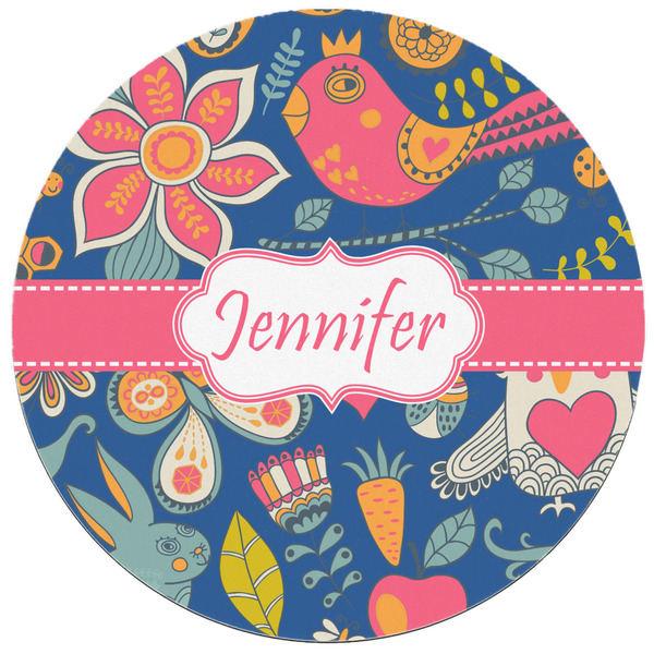 Owl & Hedgehog Round Mousepad - APPROVAL