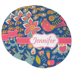 Owl & Hedgehog Round Paper Coasters w/ Name or Text