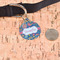 Owl & Hedgehog Round Pet ID Tag - Large - In Context