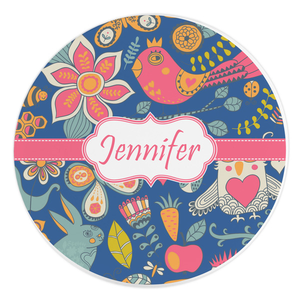 Custom Owl & Hedgehog Round Stone Trivet (Personalized)