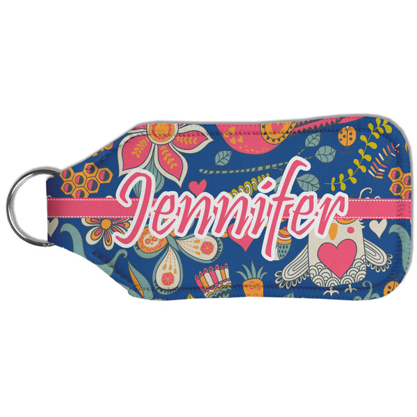 Owl & Hedgehog Sanitizer Holder Keychain - Large (Back)