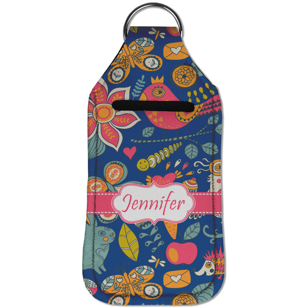 Owl & Hedgehog Sanitizer Holder Keychain - Large (Front)