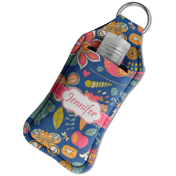 Owl & Hedgehog Sanitizer Holder Keychain - Large in Case