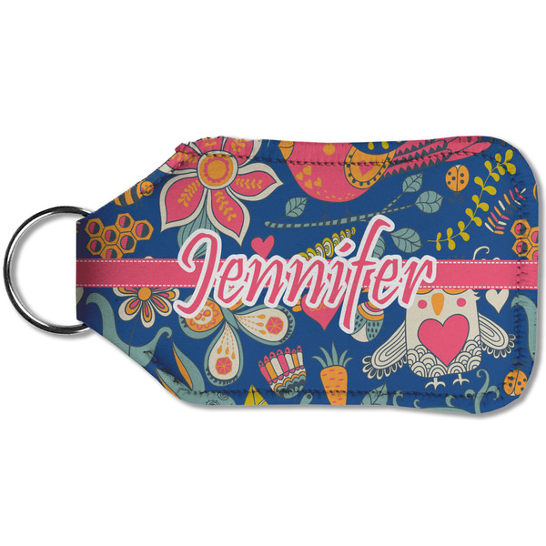 Owl & Hedgehog Sanitizer Holder Keychain - Small (Back)