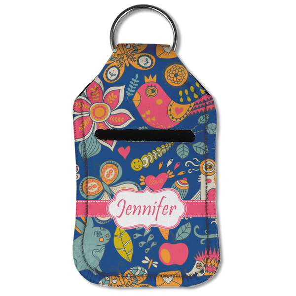 Owl & Hedgehog Sanitizer Holder Keychain - Small (Front Flat)