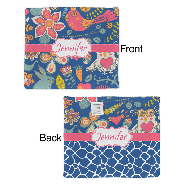 Owl & Hedgehog Security Blanket - Front & Back View