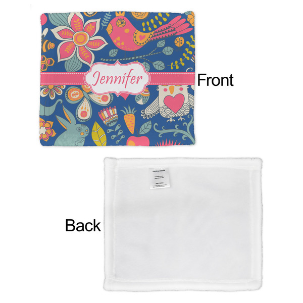 Owl & Hedgehog Security Blanket - Front & White Back View