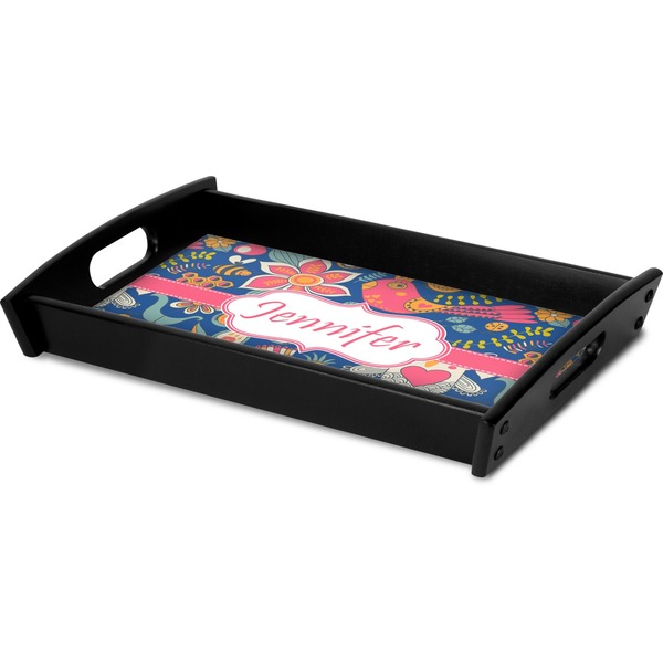 Owl & Hedgehog Serving Tray Black - Corner