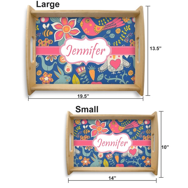 Owl & Hedgehog Serving Tray Wood Sizes