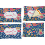 Owl & Hedgehog Set of 4 Glass Rectangular Appetizer / Dessert Plate (Personalized)