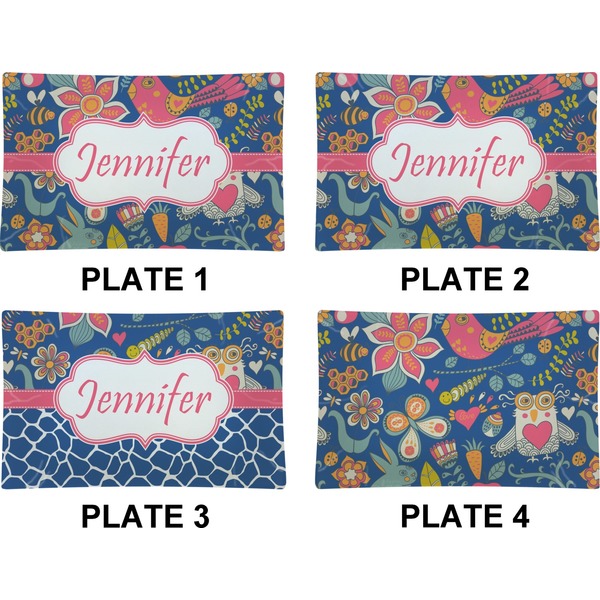 Owl & Hedgehog Set of Rectangular Dinner Plates (Approval)