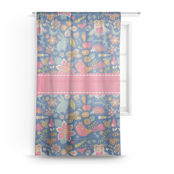 Custom Owl & Hedgehog Sheer Curtain - 50"x84"