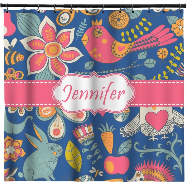 Custom Owl & Hedgehog Shower Curtain - Custom Size (Personalized)