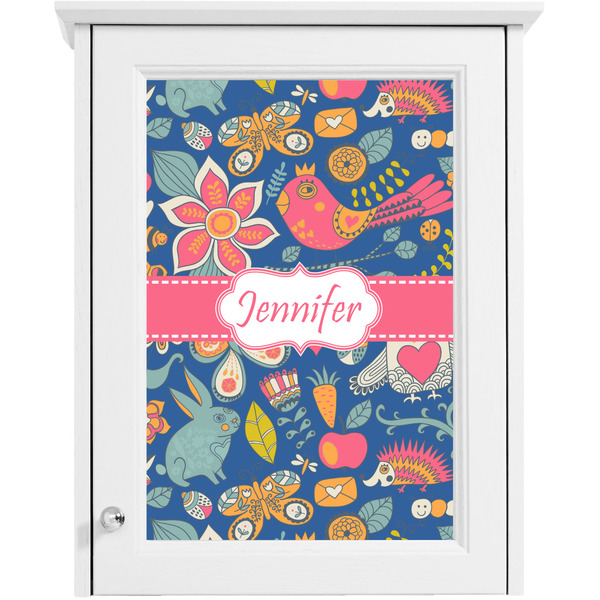 Owl & Hedgehog Single White Cabinet Decal