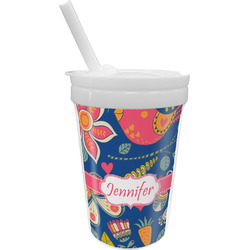 Owl & Hedgehog Sippy Cup with Straw (Personalized)