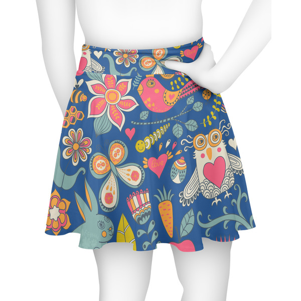 Owl & Hedgehog Skater Skirt - Back