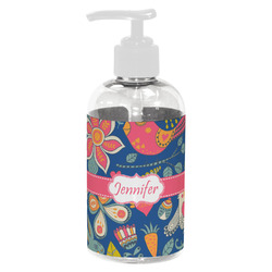 Owl & Hedgehog Plastic Soap / Lotion Dispenser (8 oz - Small - White) (Personalized)