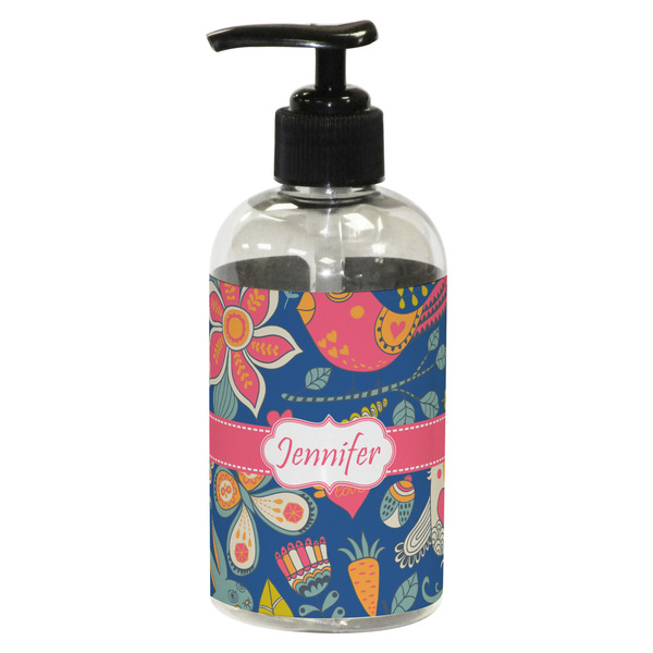 Custom Owl & Hedgehog Plastic Soap / Lotion Dispenser (8 oz - Small - Black) (Personalized)