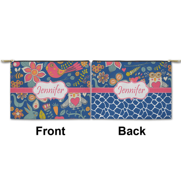 Owl & Hedgehog Small Zipper Pouch Approval (Front and Back)