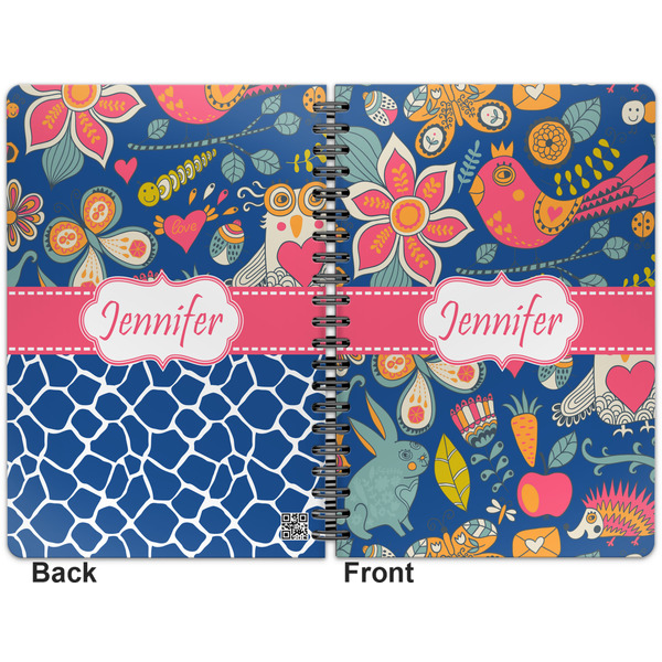 Owl & Hedgehog Spiral Journal 7 x 10 - Apvl