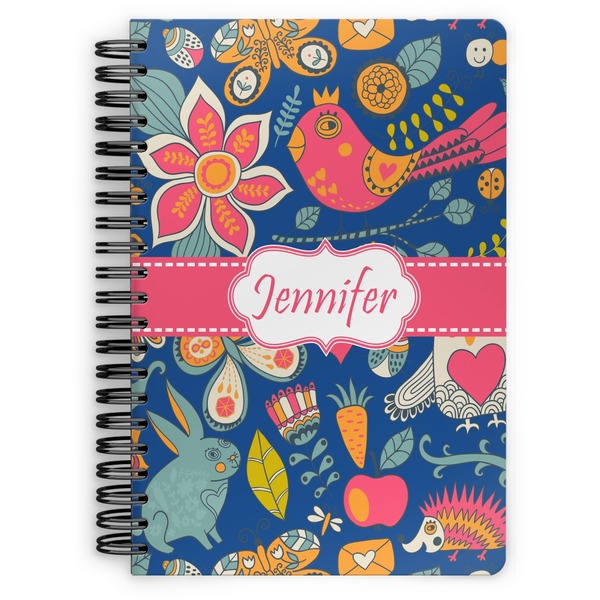Custom Owl & Hedgehog Spiral Notebook - 7x10 w/ Name or Text