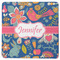 Owl & Hedgehog Square Rubber Backed Coaster (Personalized)