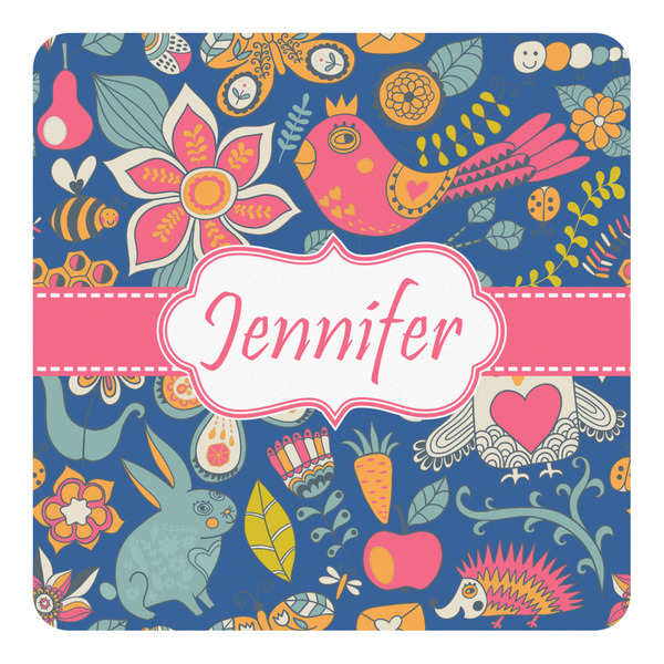 Custom Owl & Hedgehog Square Decal - Medium (Personalized)