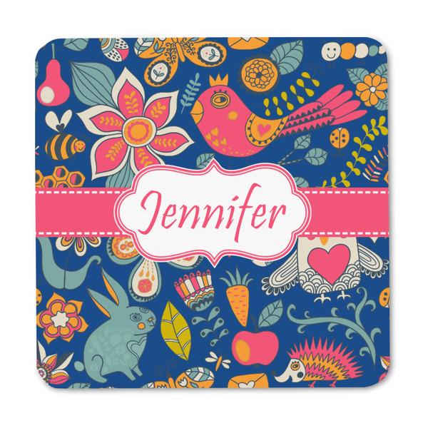 Owl & Hedgehog Square Fridge Magnet - FRONT