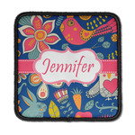 Owl & Hedgehog Iron On Square Patch w/ Name or Text