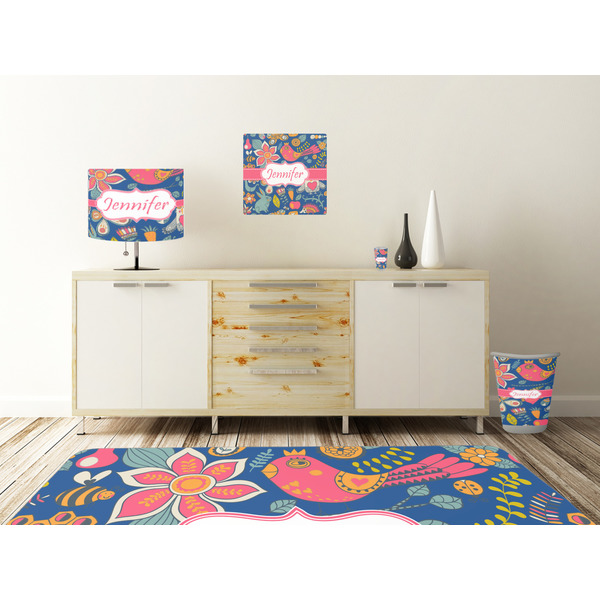 Owl & Hedgehog Square Wall Decal Wooden Desk