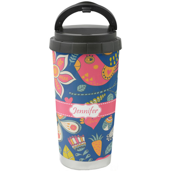Custom Owl & Hedgehog Stainless Steel Coffee Tumbler (Personalized)