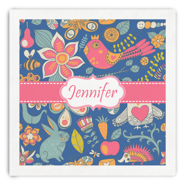 Custom Owl & Hedgehog Paper Dinner Napkins (Personalized)