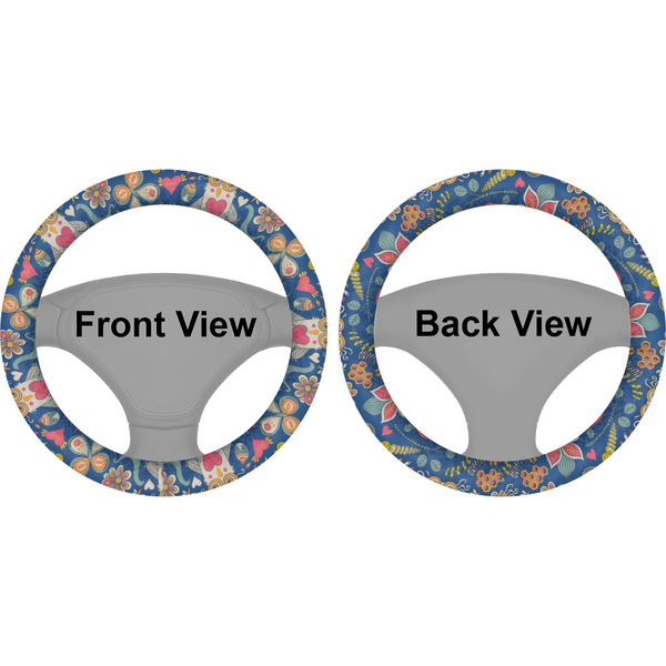 Owl & Hedgehog Steering Wheel Cover- Front and Back