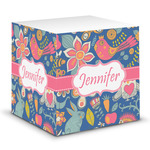 Owl & Hedgehog Sticky Note Cube (Personalized)