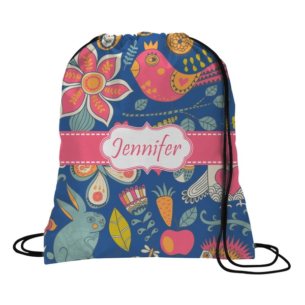 Custom Owl & Hedgehog Drawstring Backpack - Small (Personalized)
