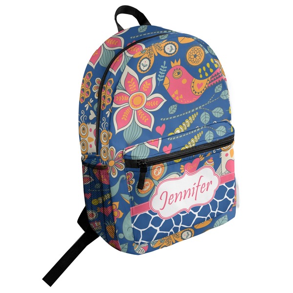 Custom Owl & Hedgehog Student Backpack (Personalized)