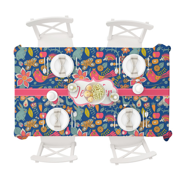 Owl & Hedgehog Tablecloths (58"x102") - TOP VIEW