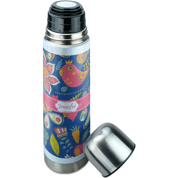 Owl & Hedgehog Thermos - Lid Off