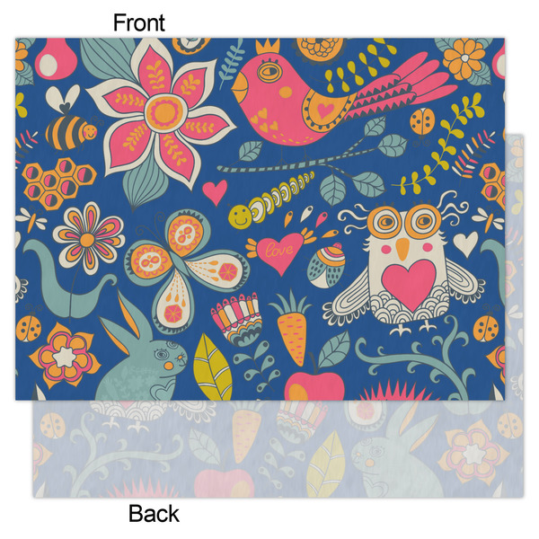 Owl & Hedgehog Tissue Paper - Heavyweight - Large - Front & Back