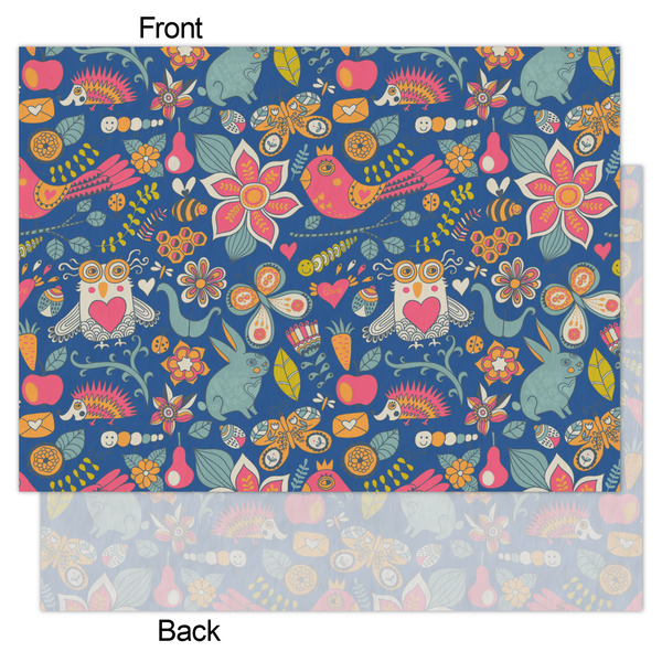 Owl & Hedgehog Tissue Paper - Lightweight - Large - Front & Back