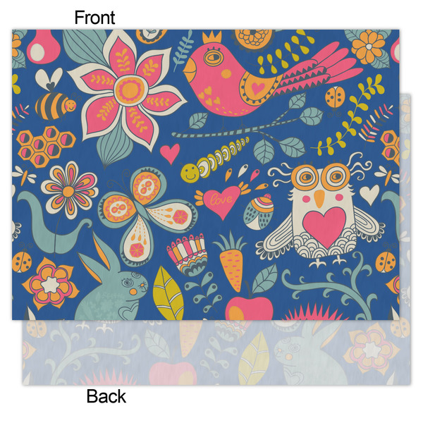 Owl & Hedgehog Tissue Paper - Lightweight - Medium - Front & Back