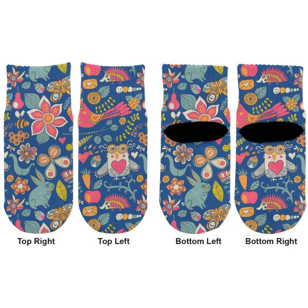 Owl & Hedgehog Toddler Ankle Socks - Double Pair - Front and Back - Apvl